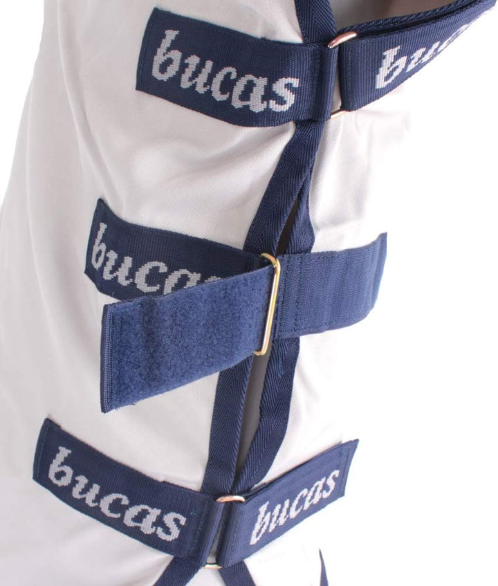 Bucas Sweet Itch Full Neck Fly Rug 5ft9 Silver Blue 130, 130