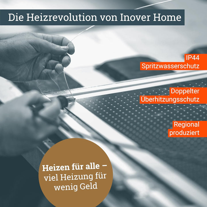 Infrarot Heizung mit Thermostat 1000 Watt - 5 Jahre Herstellergarantie - Überhitzungsschutz - TÜV -