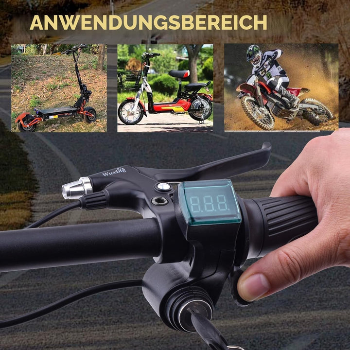 Kunray Universeller E-Bike Daumengashebel 12V-96V E Scooter Gashebel mit E Scooter LED Anzeige Spann