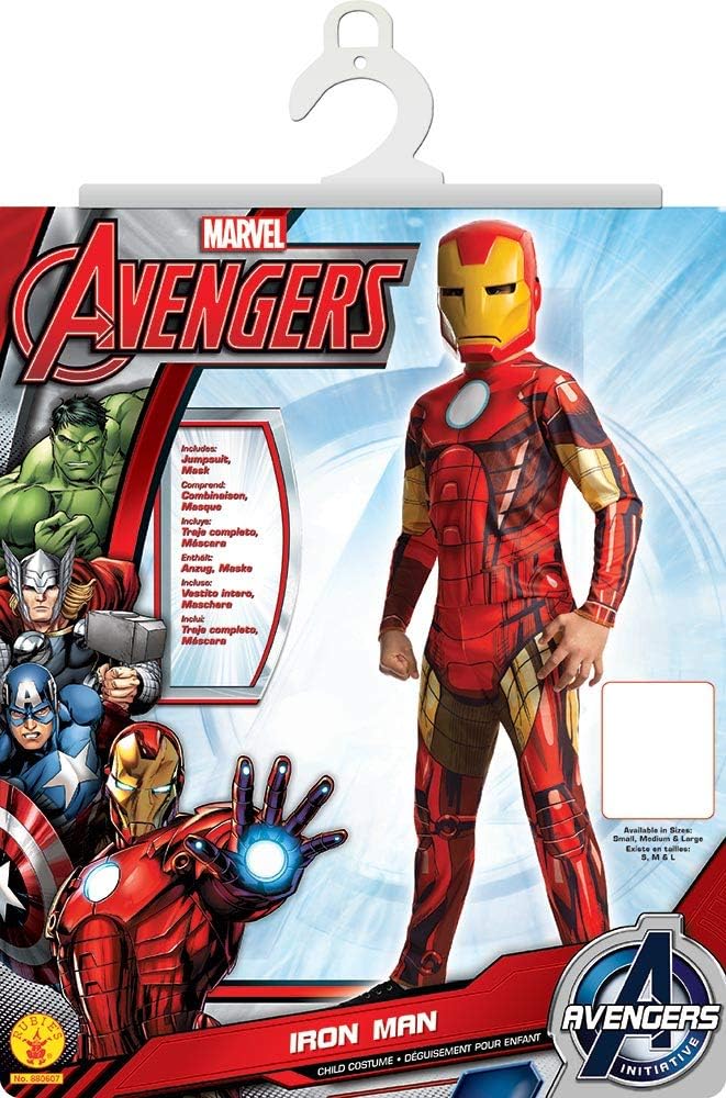 RUBIE'S I-880607L Iron Man Kostüm, Jungen, rot, L-7 à 8 ans-117 à 128 cm L - 7 à 8 Jahre - 117 à 128