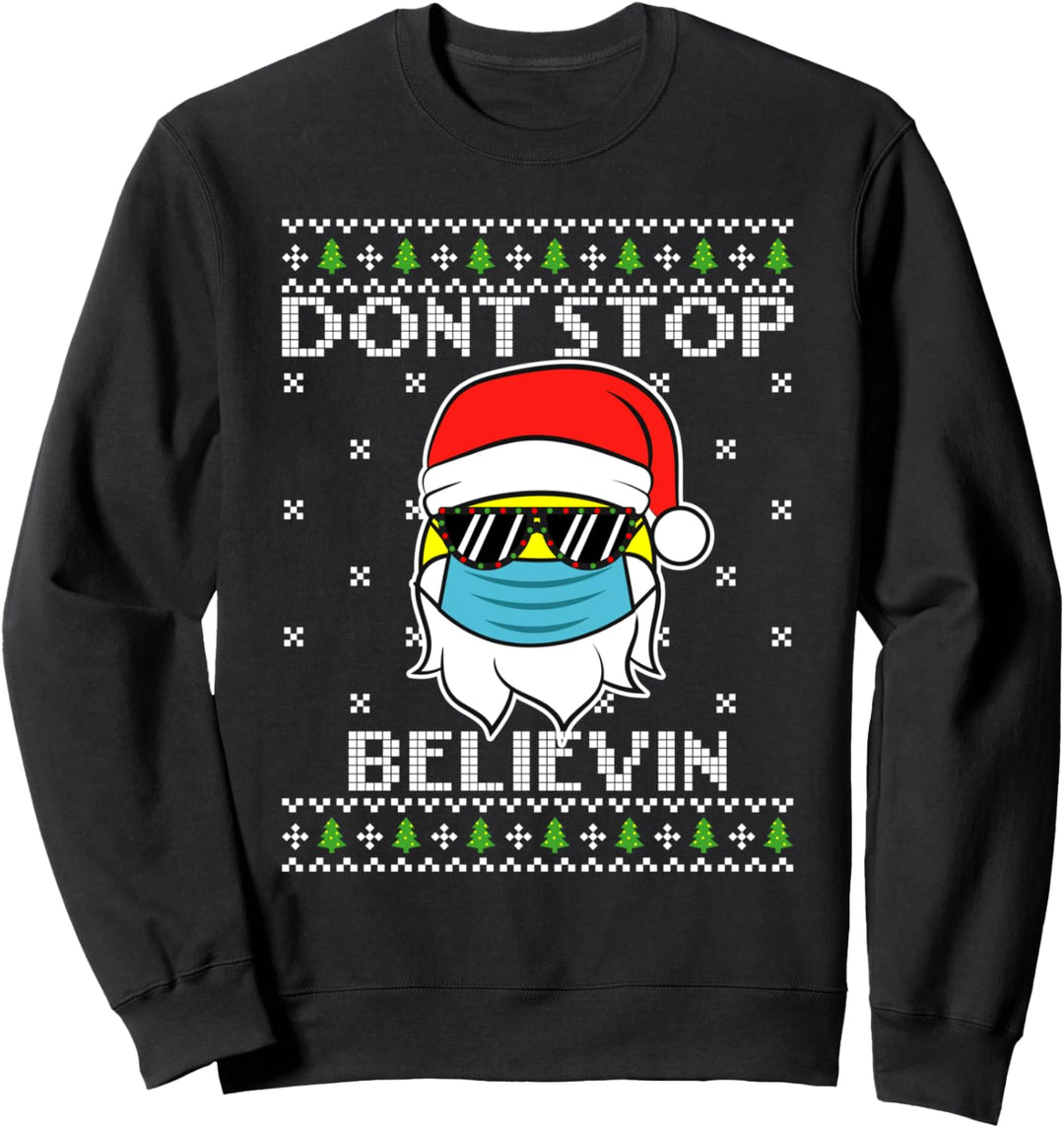 Ugly Christmas Sweater Weihnachtsmann mit Maske Weihnachten Sweatshirt
