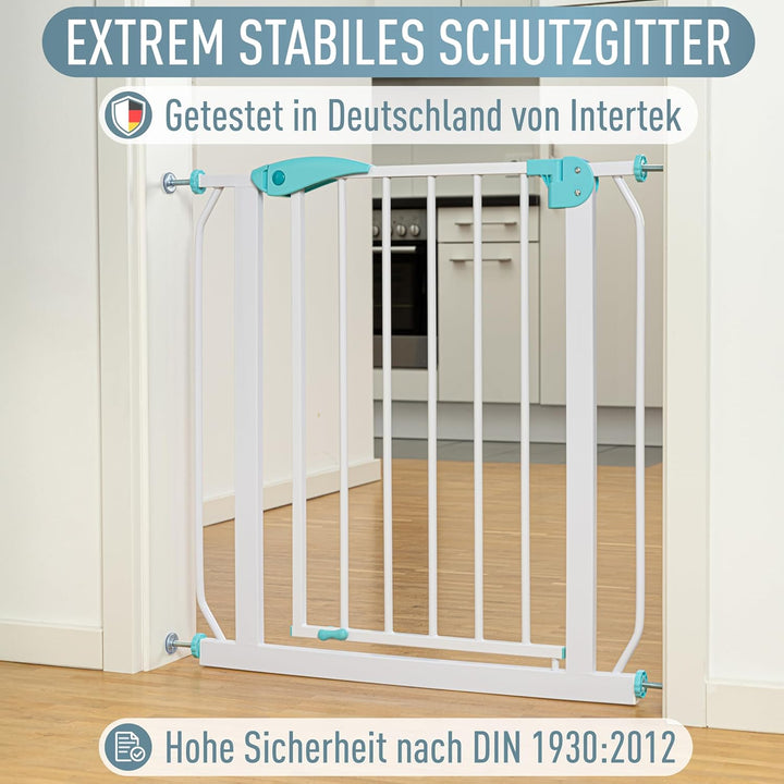 IB STYLE Türschutzgitter Berrin 85-95 cm, Treppengitter für Babys, Treppenschutzgitter ohne Bohren,