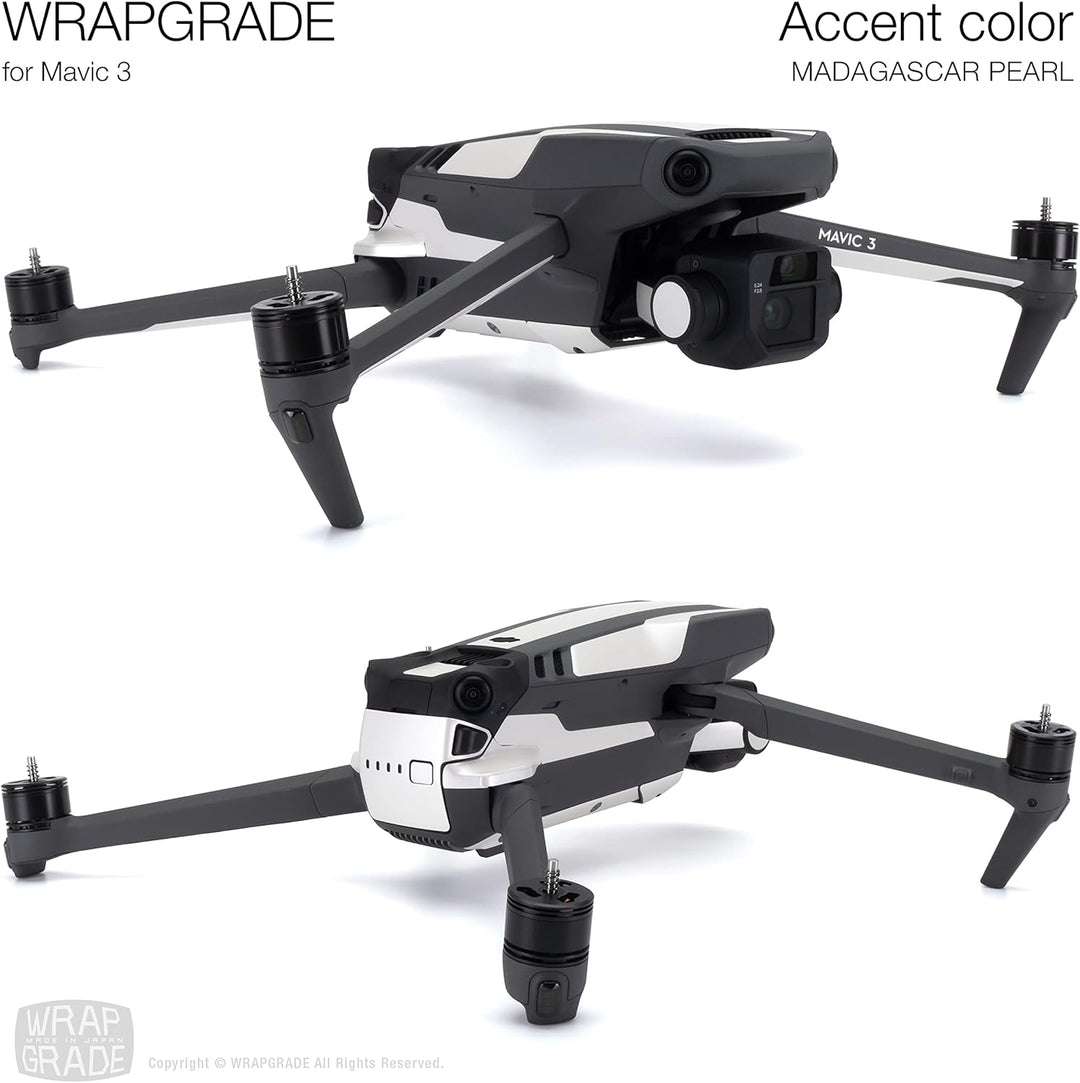 WRAPGRADE Skin Kompatibel mit DJI Mavic 3 Pro Accent Color (MADAGASCAR PEARL) Madagascar Pearl / Pro