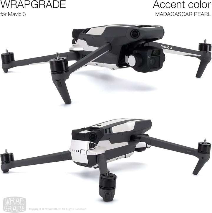 WRAPGRADE Skin Kompatibel mit DJI Mavic 3 Pro Accent Color (MADAGASCAR PEARL) Madagascar Pearl / Pro