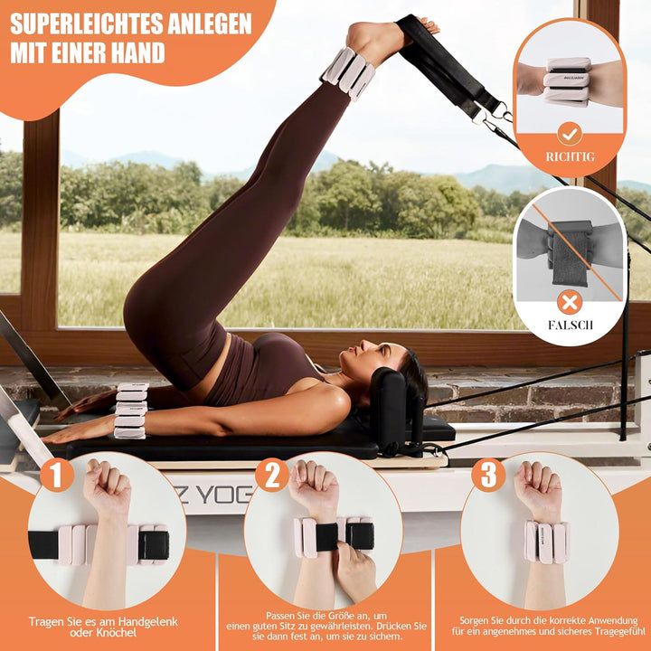 BECOJADDE Gewichtsmanschetten fuss 0.45 KG / 0.9 KG Je Gewichte für Beine und Arme Set 2 Ankle Weigh