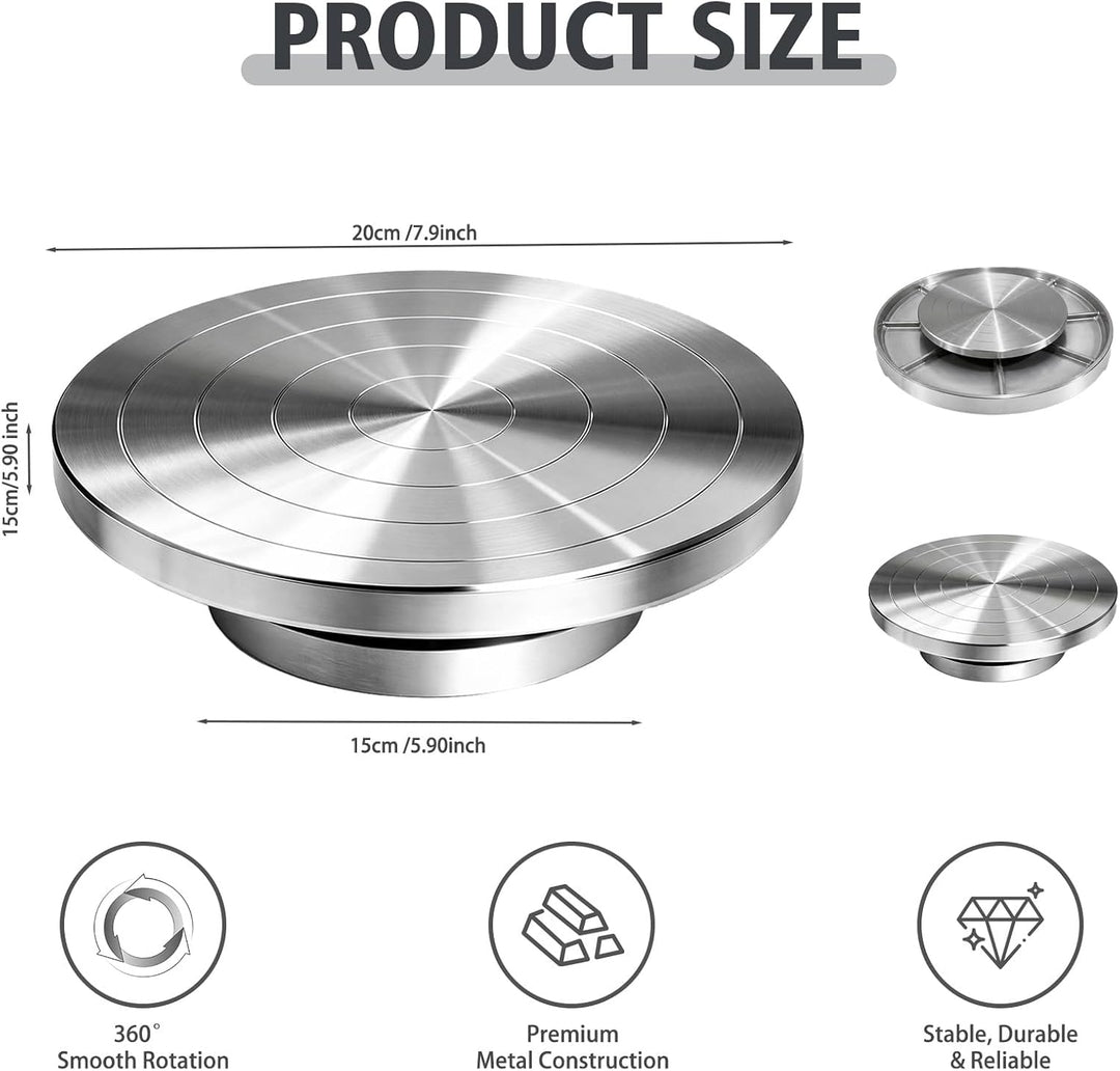 Drehbare Töpferscheibe Aluminium Drehscheibe Craft Clay Drehteller, DIY Tonwerkzeuge Doppelseitige K