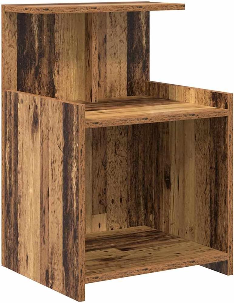 vidaXL Bett Schränke 2 STK Altes Holz 40x35x60 cm Holzwerkstoff, Altes Holz