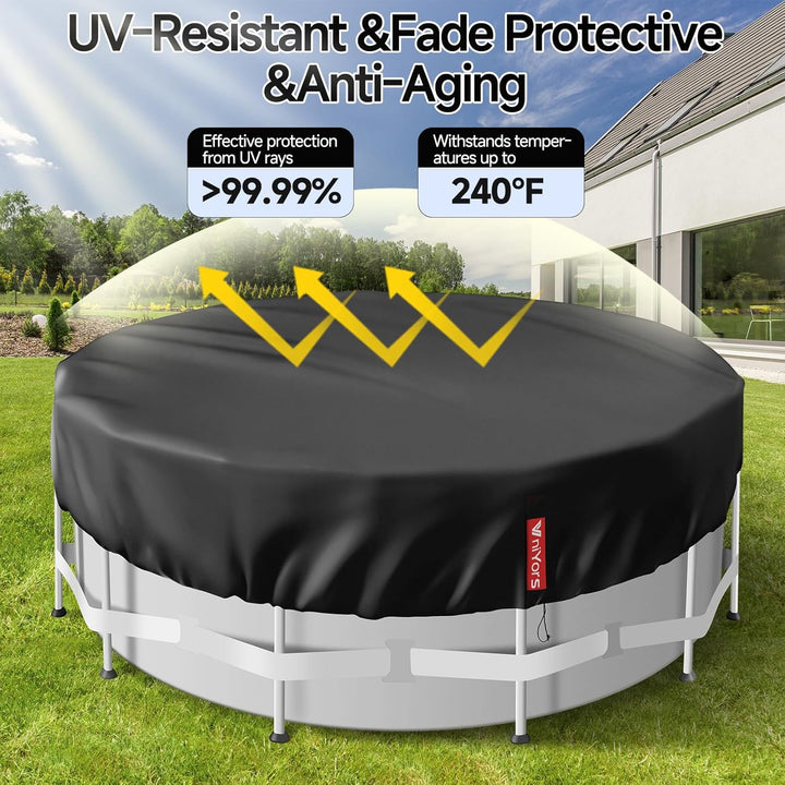 VniYors Poolabdeckung Rund 244, 420 D Oxford-Stoffpoolplane und Pool Abdeckplane, Uv-Schutz Pool Abd