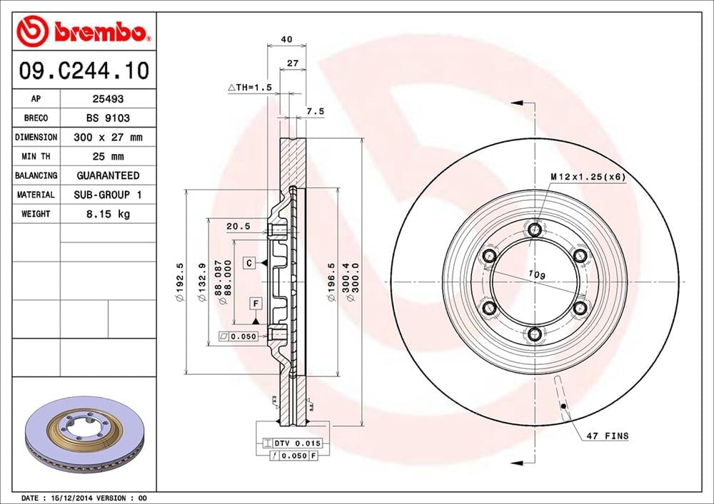 BREMBO 09.C244.10 Bremsscheiben