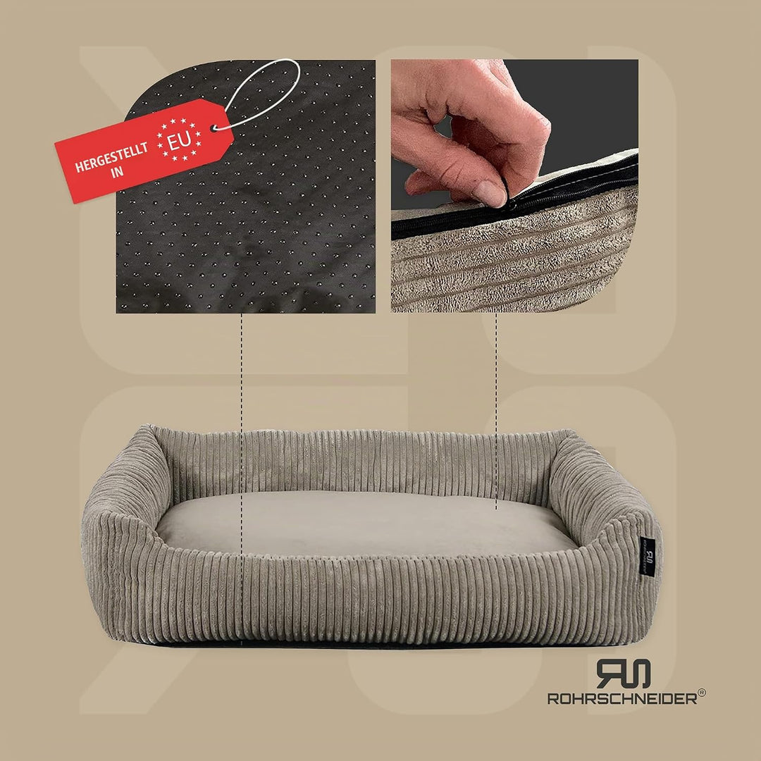 Rohrschneider Katzenbett Cordstoff mit Spielkugelset (Taupe, breiter Cordstoff) Taupe breiter Cordst