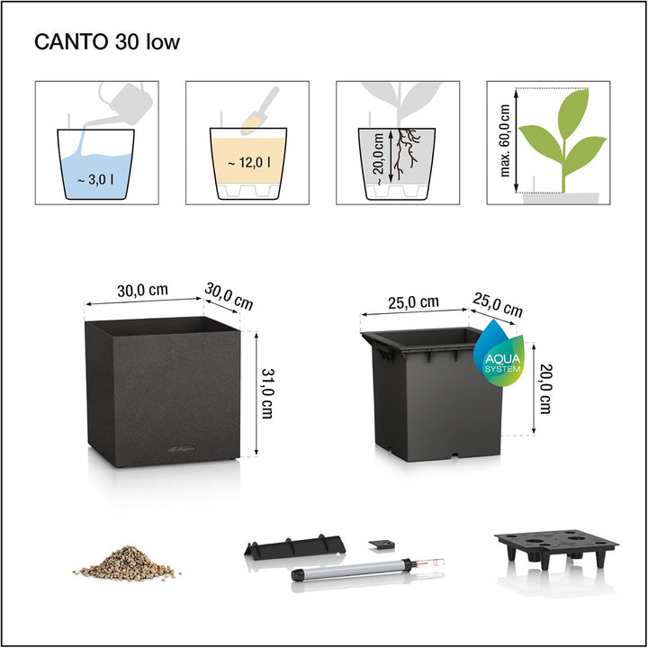 Lechuza Canto Color (30x30x30cm) Komplettset graphitschwarz 30x30x30 cm Graphit Schwarz, 30x30x30 cm