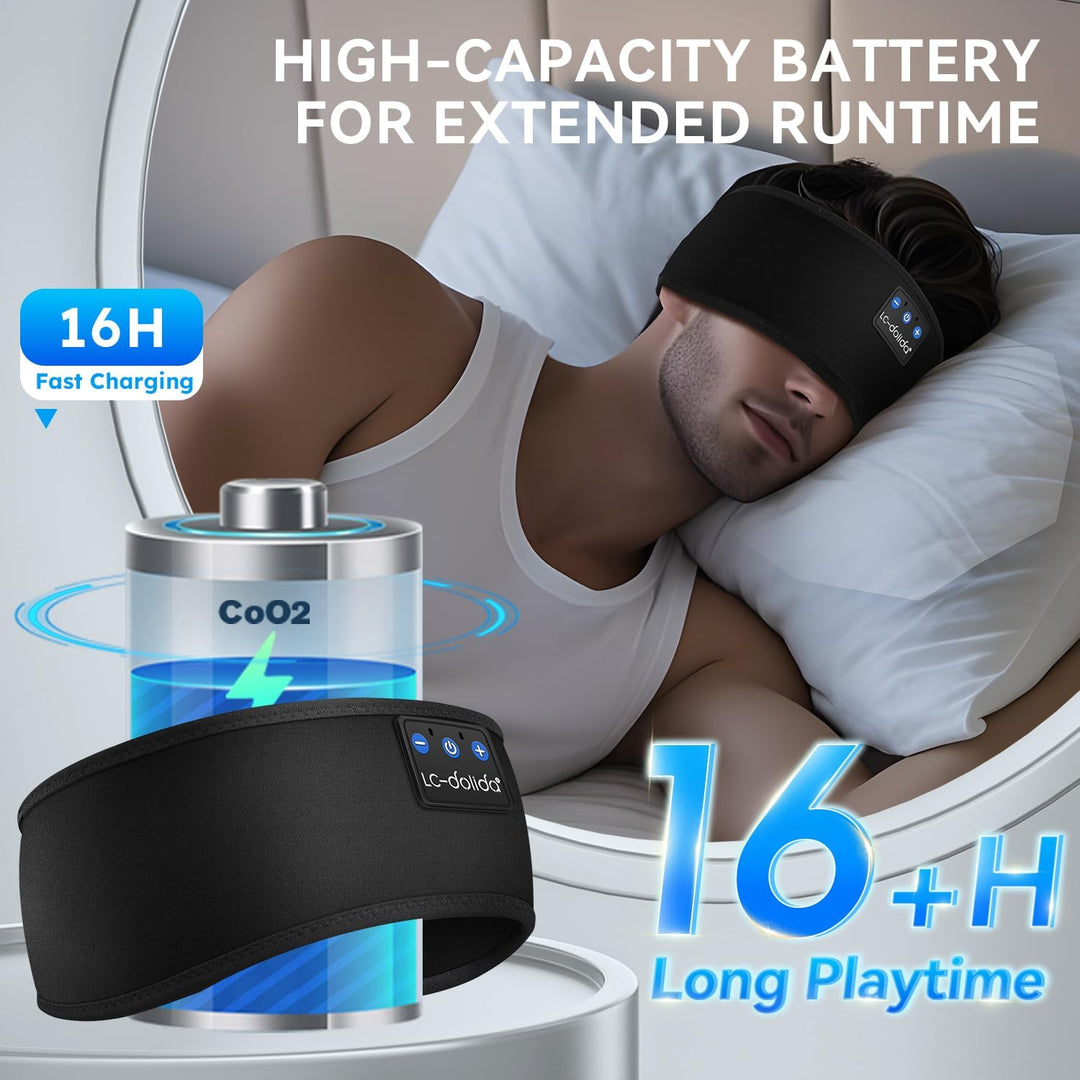 LC-dolida Schlafkopfhörer Bluetooth Stirnband Kopfhörer, Schlafkopfhörer Seitenschläfer Schlaf zum K