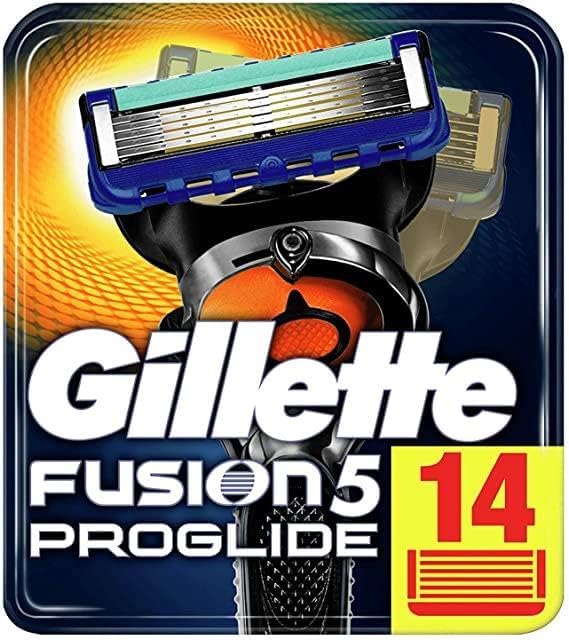 Gillette Fusion 5 ProGlide Rasierklingen mit Trimmer für Präzision und Gleitbeschichtung, 14 Ersatzk