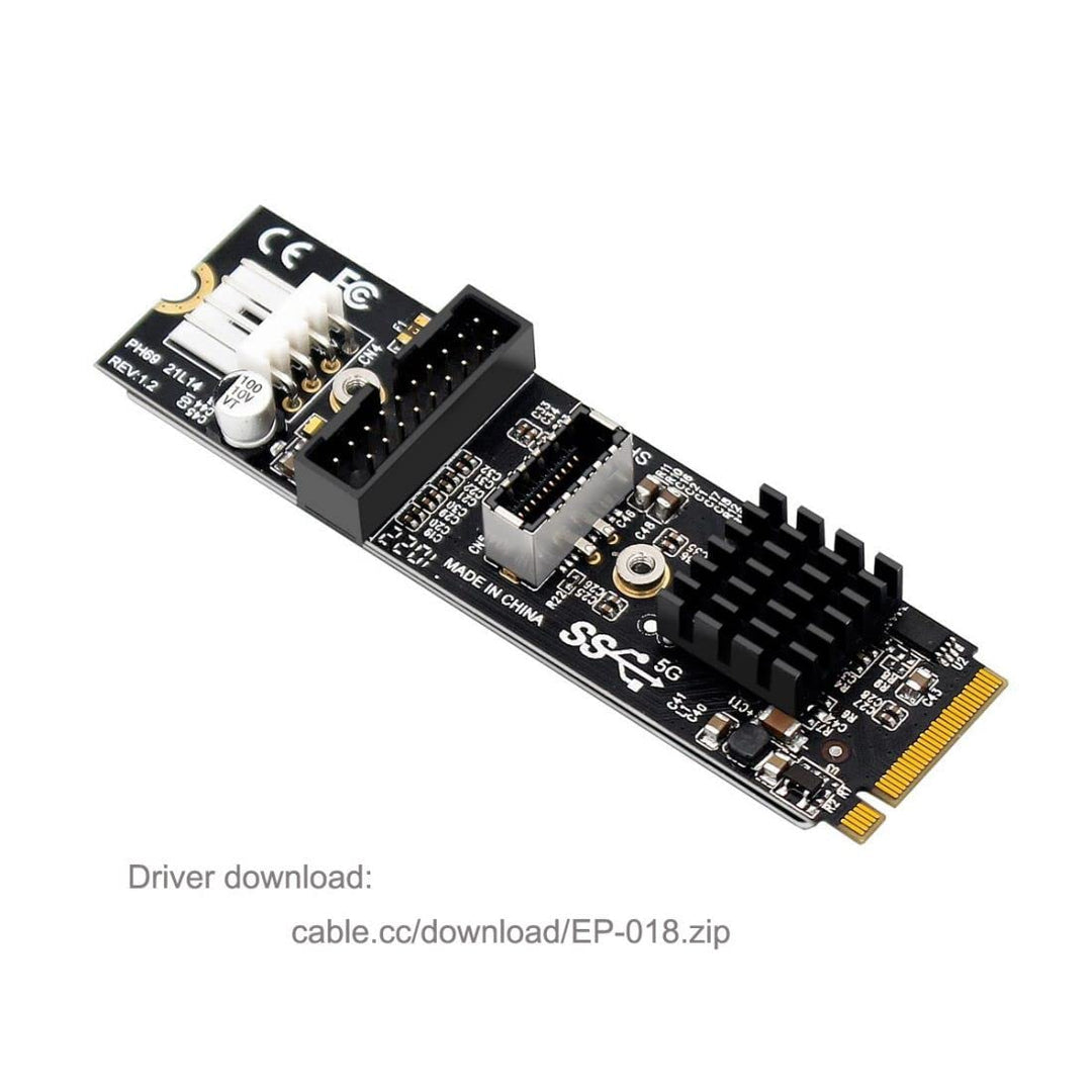 ChenYang CY NVME NGFF M-Key Express-Karte auf Type-E USB 3.1-Frontplatte und USB 3.0 20Pin Sockel VL