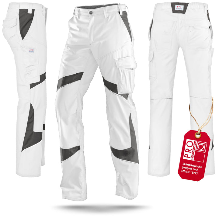 KÜBLER Workwear KÜBLER ACTIVIQ Arbeitshose weiss, Grösse 52, Herren-Arbeitshose aus Mischgewebe, lei