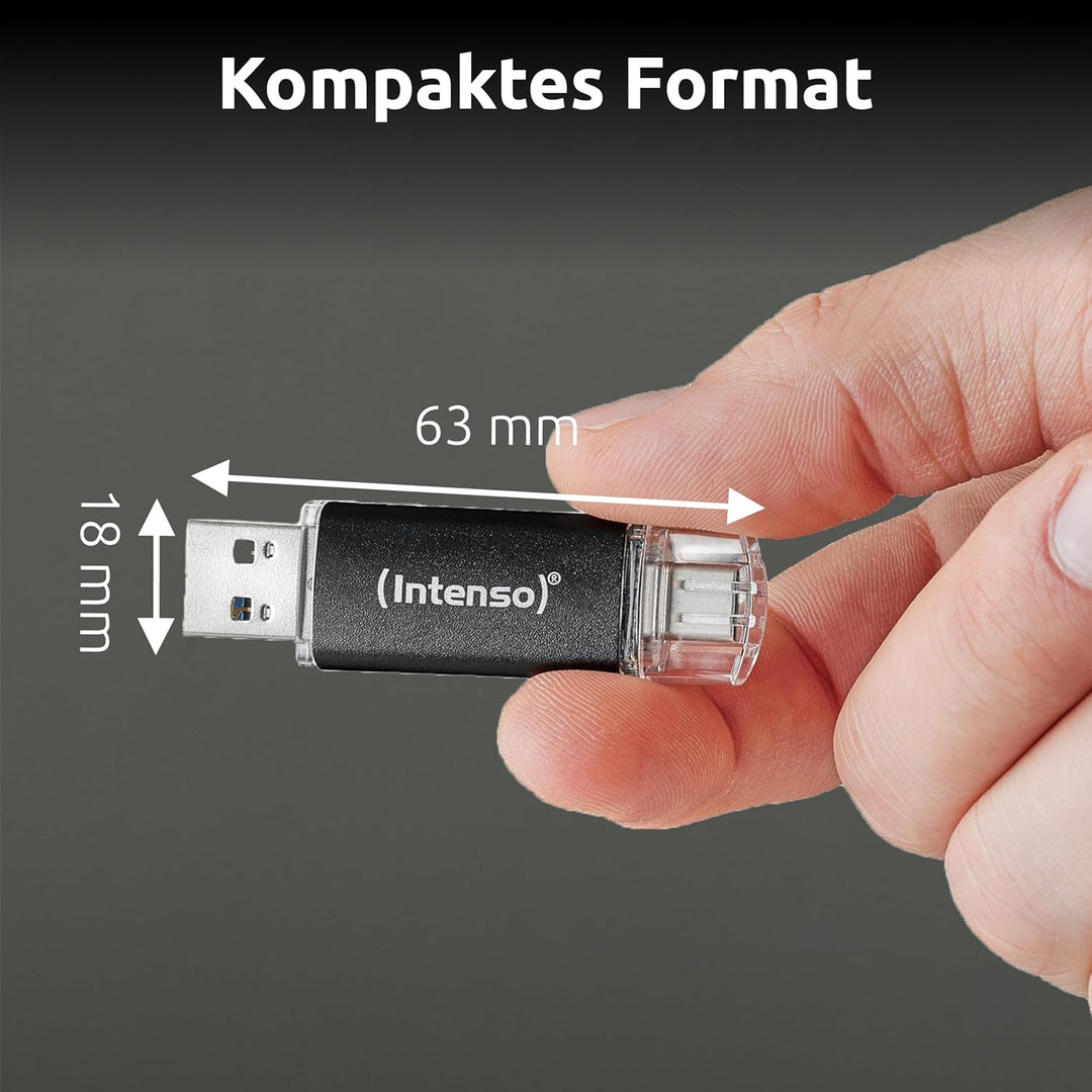 Intenso Twist Line 32 GB, Dual USB-Stick 3.2 Gen 1x1, USB-C und USB-A, 70MB/s, Anthrazit, 32 GB