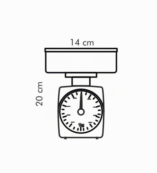 Tescoma ACCURA Küchenwaage, analoge Haushaltswaage bis 2kg mit 20g-Teilung, grosse Skala, kompakt un