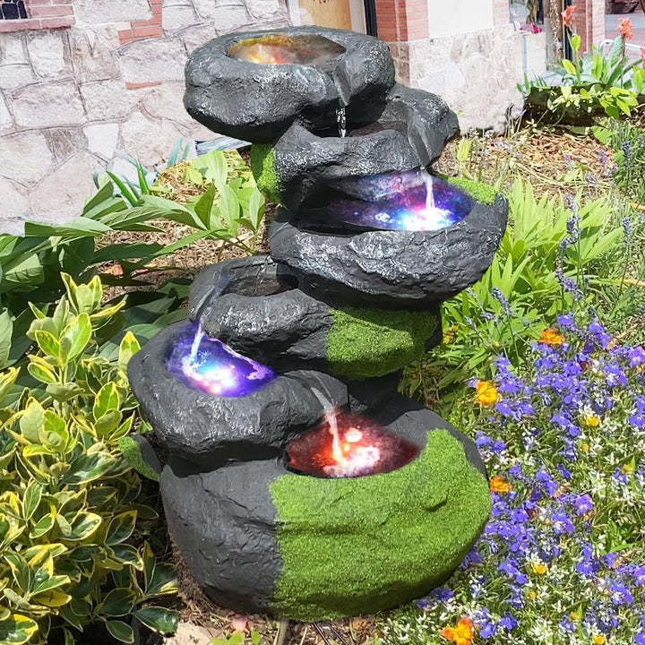 GARTENBRUNNEN BRUNNEN ZIERBRUNNEN VOGELBAD Wasserfall VOGELTRÄNKE GARTENLEUCHTE TEICHPUMPE GARTENDEK