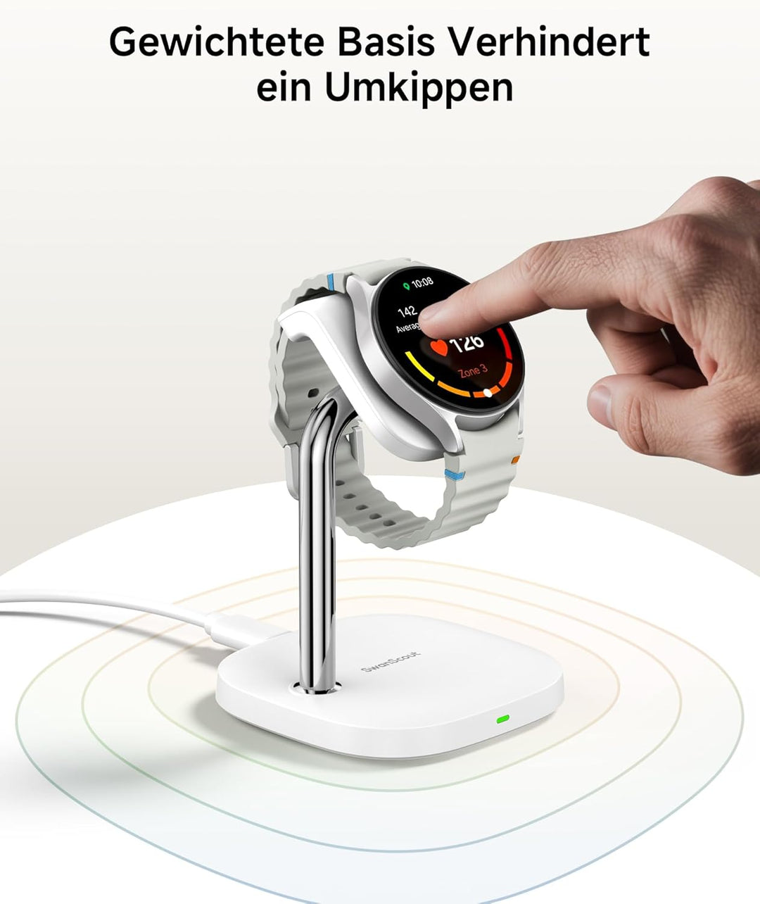 SwanScout Ladeständer für Samsung Watch, Schnelles Aufladen für Samsung Galaxy Watch Ultra(2025)/8/8