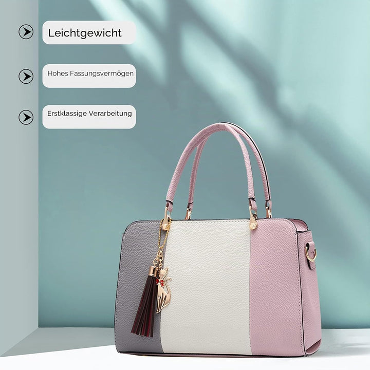 FANDARE Elegante Handtasche mit Anhänger Damen Umhängetaschen Frauen Schultertasche Wasserdicht für