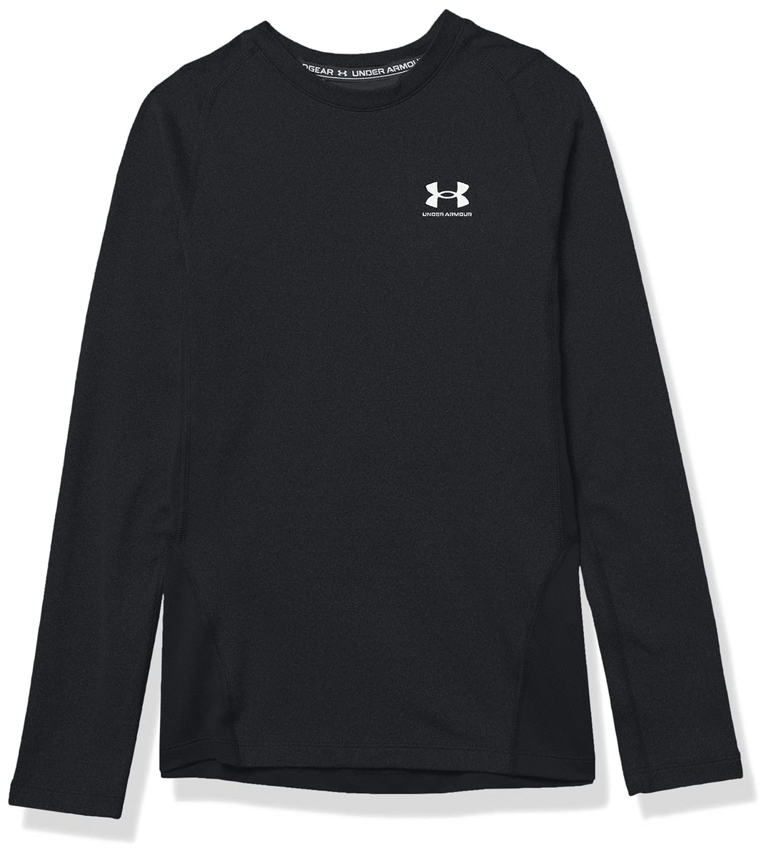 Under Armour Boys' ColdGear Armour Long Sleeve T-Shirt , Black (001)/White , Youth X-Large