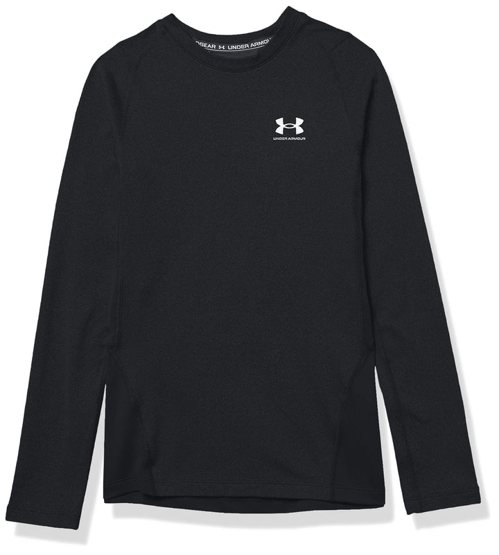 Under Armour Boys' ColdGear Armour Long Sleeve T-Shirt , Black (001)/White , Youth X-Large