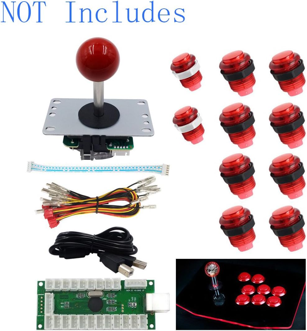 SJJX Zero Delay USB Encoder LED Joystick Kit Arcade DIY Controller For PC Retropie Raspberry Pi MAME