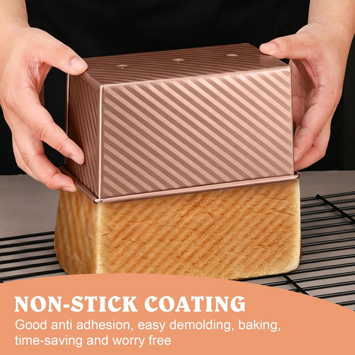 2 Stück Toastbrot Backform mit Deckel, Brotbackform mit Deckel, Antihaft Backform Toast, Brotbackfor