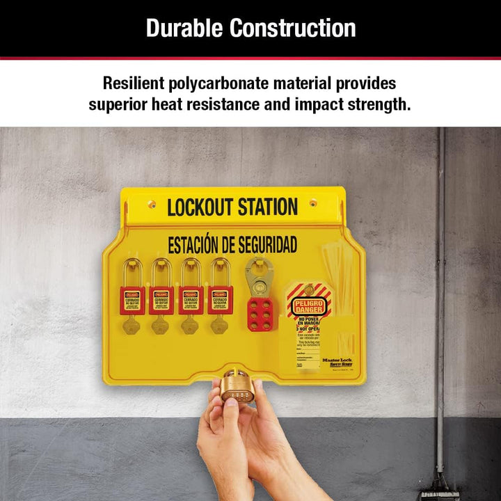 Master Lock ml1482 Lockout Station, 4-lock 46.5 cm x 36.8 cm x 8.0 cm, 46.5 cm x 36.8 cm x 8.0 cm