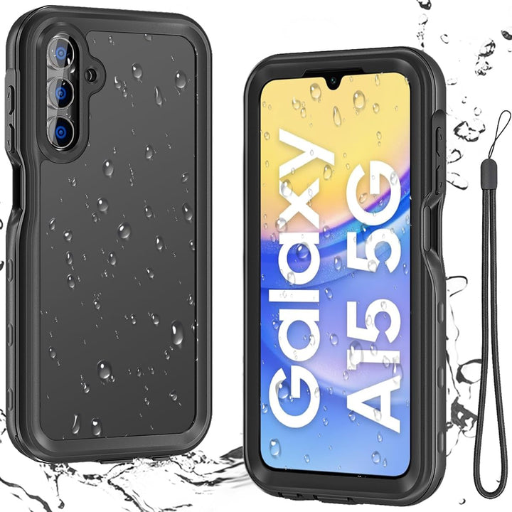 Miimall IP68 Wasserdicht Schutzhülle Kompatibel mit Samsung Galaxy A15 Hülle, PC+TPU A15 5G 4G Full