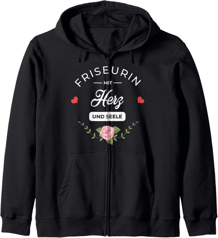 Friseurin Mit Herz Und Seele Haare Friseur Hairstylistin Kapuzenjacke