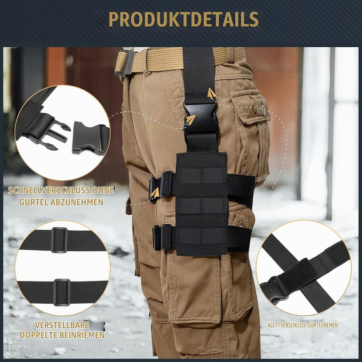 Huntvp Militär Beintasche Motorrad Taktische Oberschenkeltasche MOLLE Hüfttasche Herren Tactical Leg