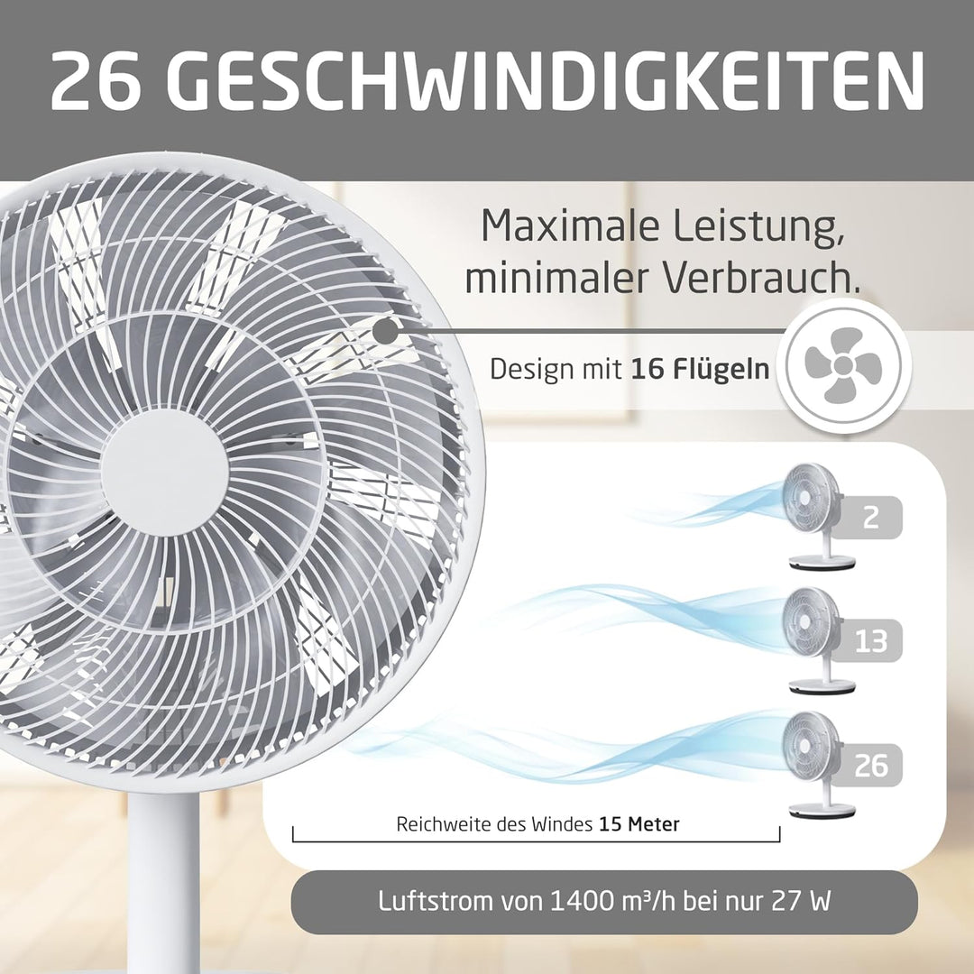 Amig - Tragbarer Ventilator GALAIR WIFI-01 Ultra Silence | Stand- oder Tischventilator | Sehr leise