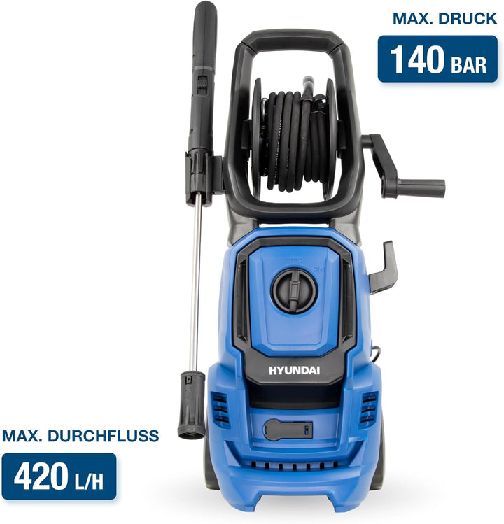 HYUNDAI Hochdruckreiniger HPW1800CE, max. 140 bar - 420 l/h, 1800 W, verdreh-sicherer 7 m Schlauch i