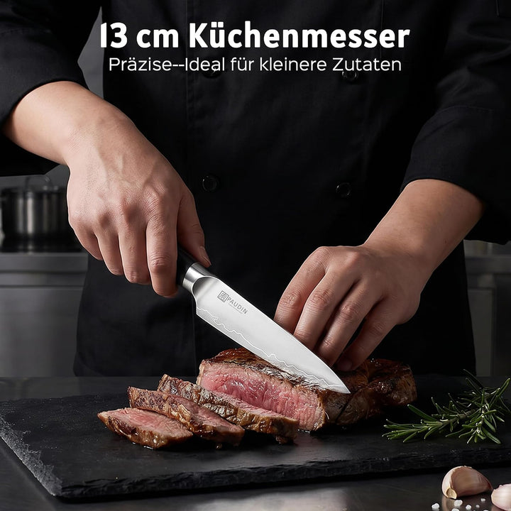 PAUDIN Messer 13 cm Küchenmesser Allzweckmesser Kochmesser profi scharf | aus hochwertigem Edelstahl
