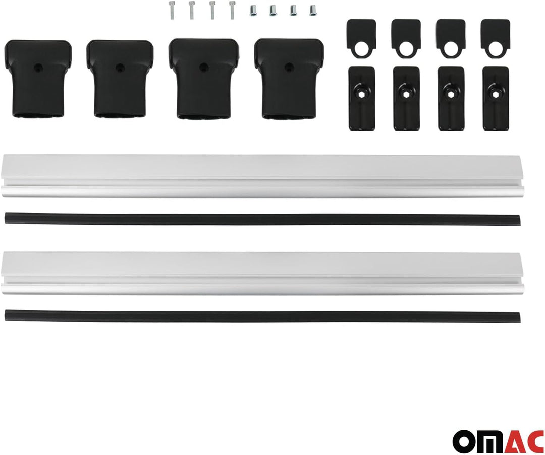 OMAC Aluminium Dachträger Querträger für Dacia Dokker 2012-2022 – Max. 75 kg – 2 Stangen Silber