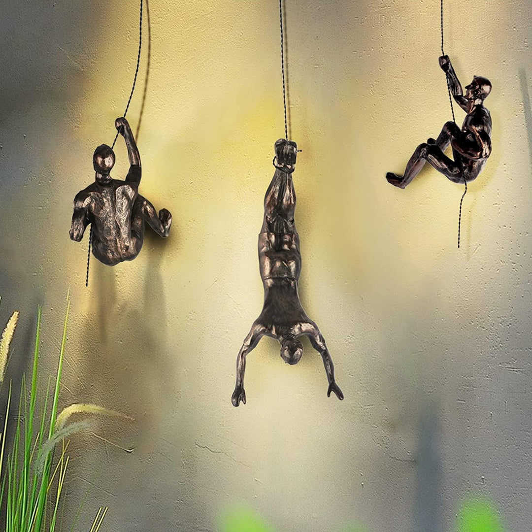 XYQXYQ Kletterer Skulptur, moderne dekorative Wandkunst, männliche Skulptur, kreative Rostklettererk