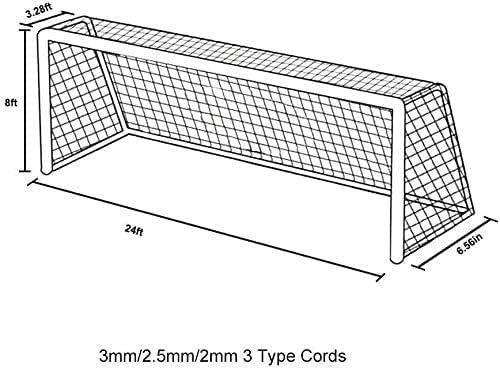 Aoneky Maille En Carrée, Polyéthylène Fussballnetz 3x2M 2.5mm Weiss, 3x2M 2.5mm Weiß