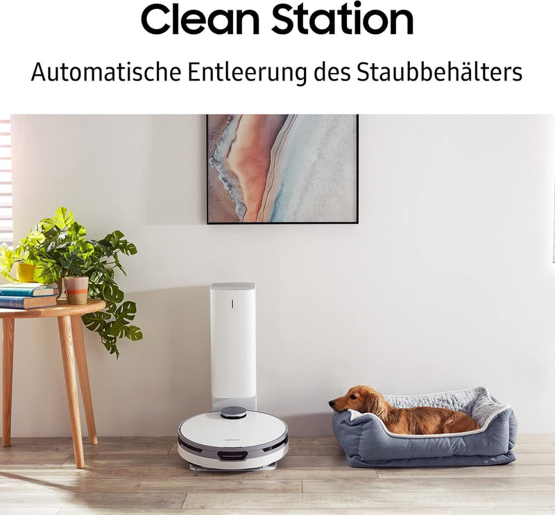 Samsung Jet Bot+ VR30T85513W/WA Saugroboter, 5 W Saugleistung, 0,3 ℓ, Clean Station, LIDAR Sensor, S