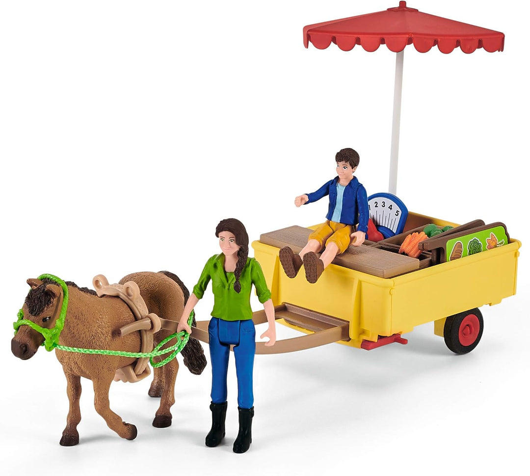 SCHLEICH 42528 Mobiler Farm Stand, ab 3 Jahren, Farm World - Spielset, 21 Teile Single Standardverpa