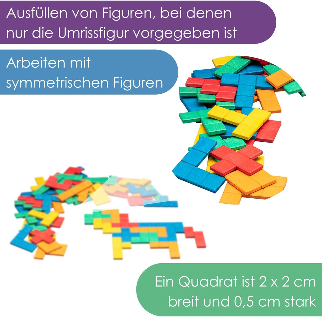 WISSNER 080590.000 aktiv Lernen-Pentominos 60 Teile-RE-Wood, beige