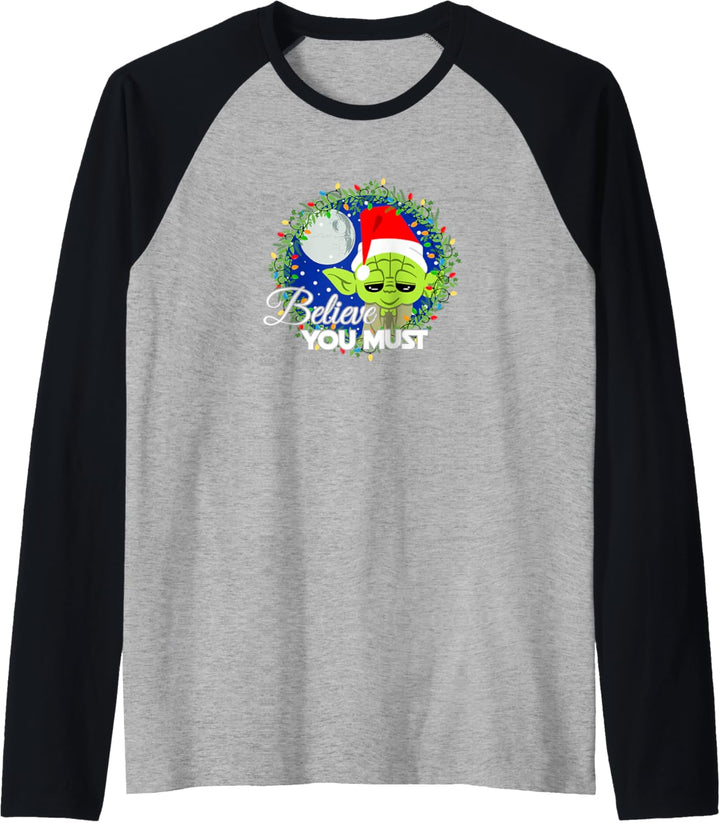 Star Wars Yoda Santa Believe You Must Weihnachten Reef Raglan