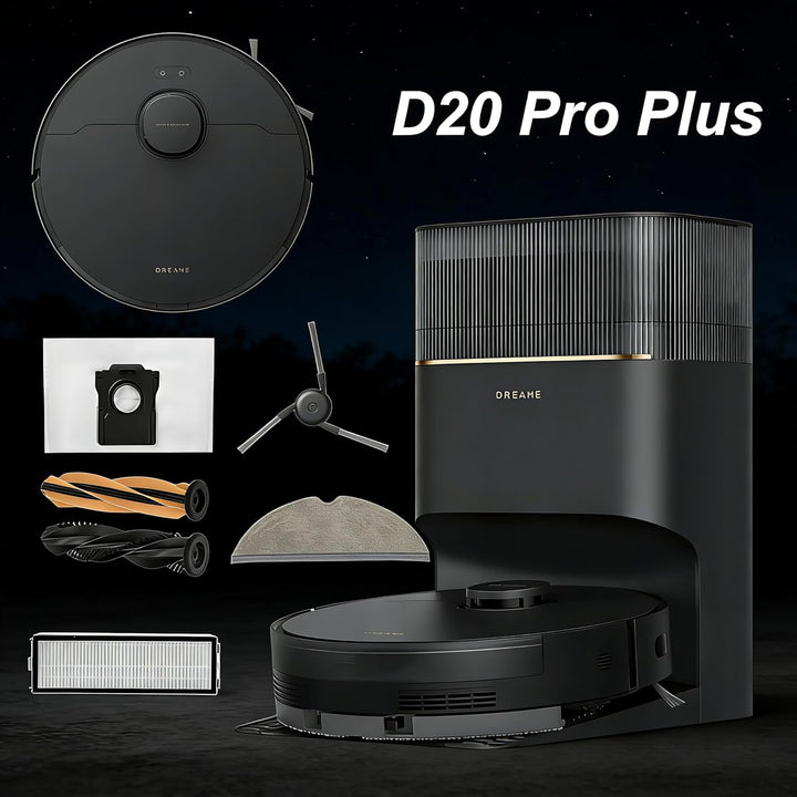 Zubehör für Dreame D20 Pro Plus,2 Hauptbürsten,3 Wischpads,3 Filter hepa,3 Seitenbürsten,3 Staubbeut