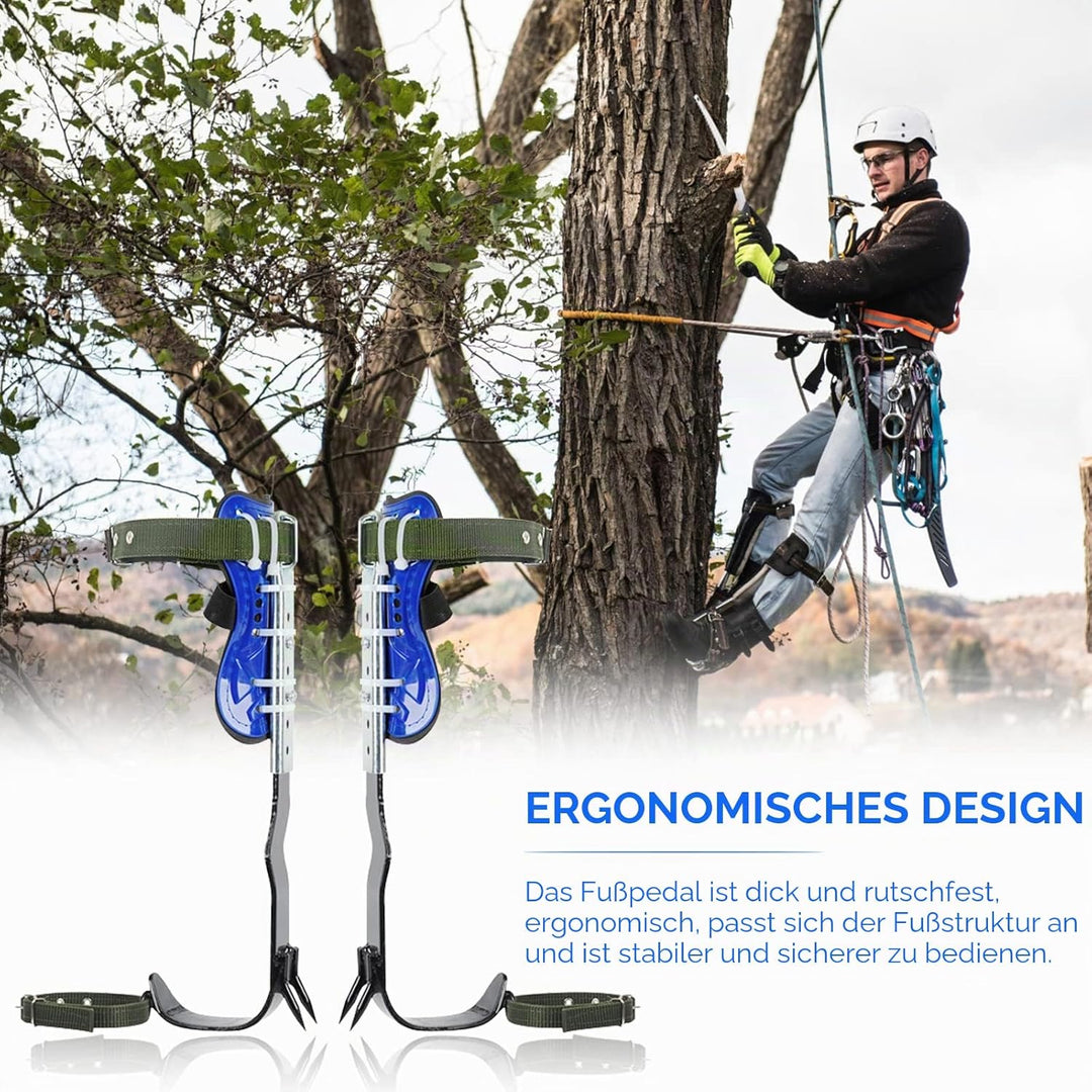 Hlieeosfcn Baumklettern Ausrüstung Set,Höhen Verstellbar Tree Climbing Spike, Halteseil Steigeisen K