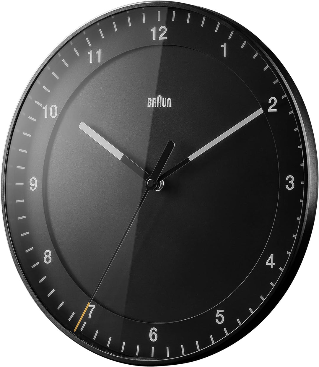 Braun klassisch grosse analoge Wanduhr mit leisem Uhrwerk, Einfach zu lesendes Zifferblatt, 30cm Dur