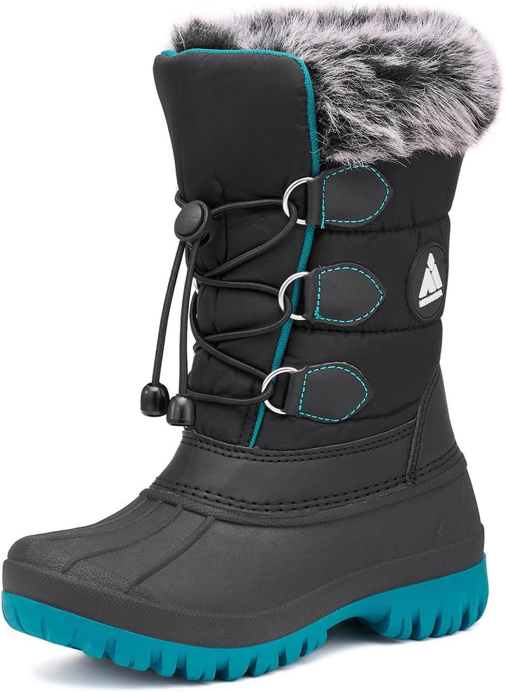 Mishansha Kinder Winterstiefel Gefüttert Wasserdichte Rutschfest Schneestiefel für Mädchen Jungen, G