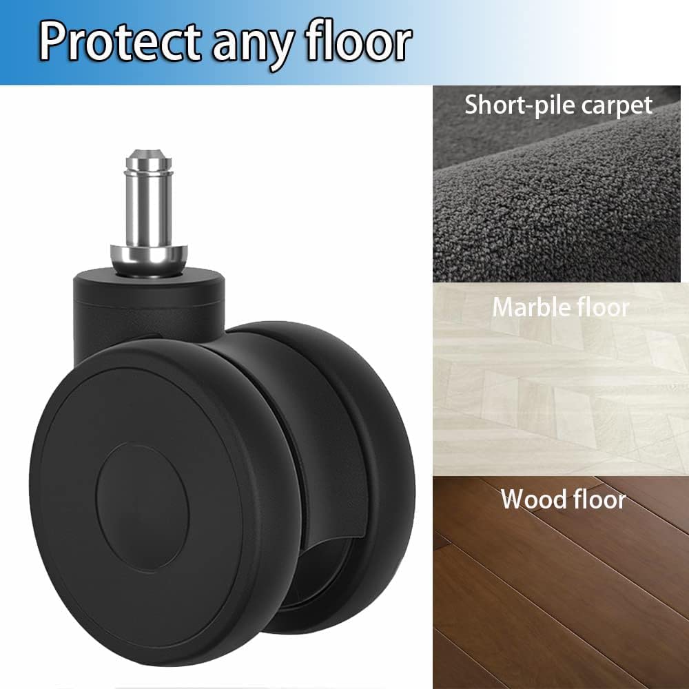 Bürostuhl Rollen 11mm Hartbodenrollen für Bürostühle 5er Set Ersatzrollen Schreibtischstuhl Rollen,