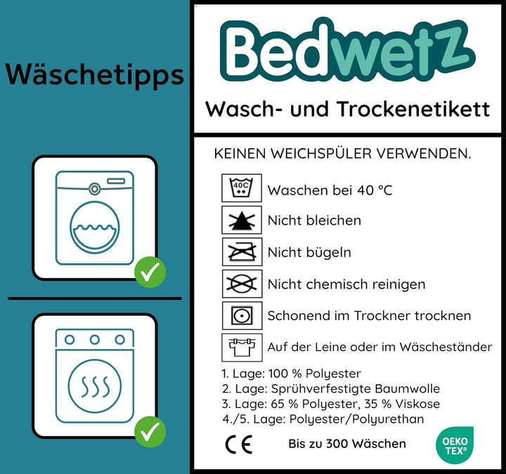 Waschbare Kinder-Matratzenauflage | Passend für Einzel-, Kleinkind- und Babybetten | Wasserdichter M