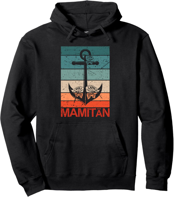 Mamitän Segeln Mama Kapitän Segelboot Vintage Pullover Hoodie