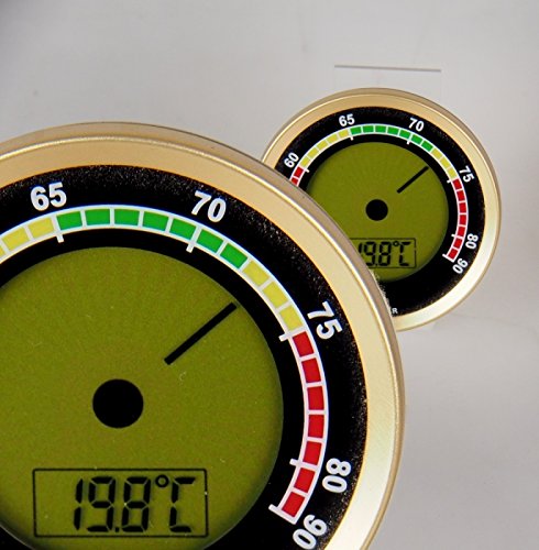 Lifestyle-Ambiente Caliber 4R Präzisions-Hygrometer +/-1% RF Gold